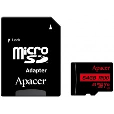 Apacer 64GB MicroSD V10 A1 Class10+SD adapter